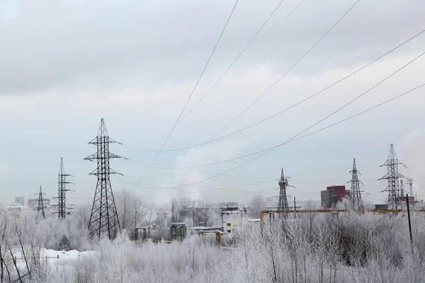 Winterliche Industrielandschaft — Stockfoto