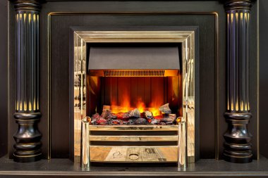 Muhteşem şömine ile yapay