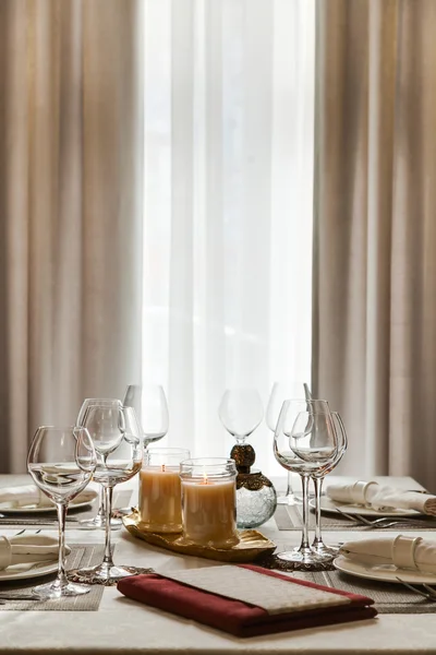 The laid table at restaurant — Stock Photo, Image