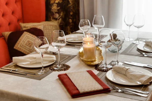 The laid table at restaurant — Stock Photo, Image