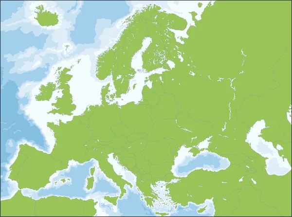 La mappa dell'Europa — Vettoriale Stock