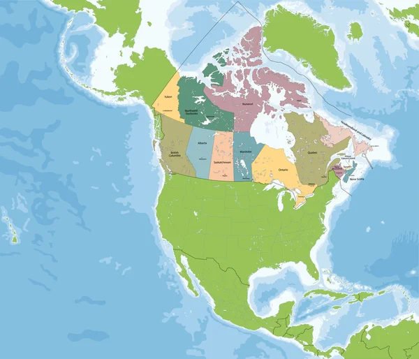 カナダの地図 — ストックベクタ