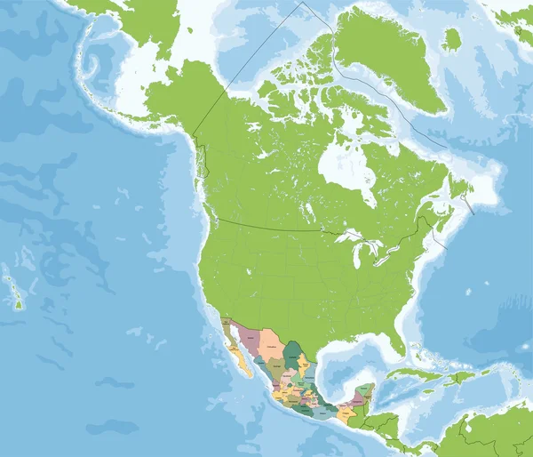 Estados Unidos do México mapa — Vetor de Stock