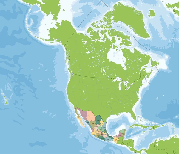 メキシコ合衆国マップします。 ベクターグラフィックス