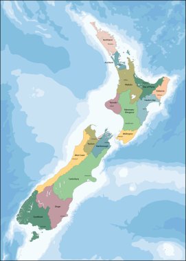 New Zealand map clipart