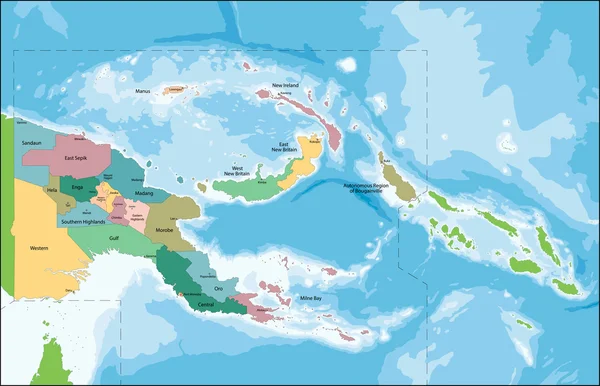 Papúa Nueva Guinea Mapa Gráficos Vectoriales