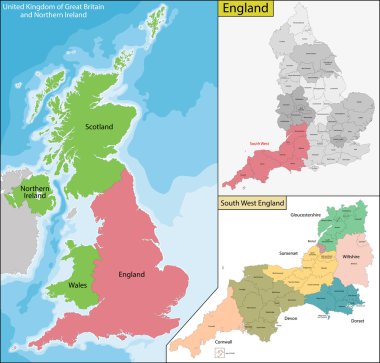 Map of England clipart