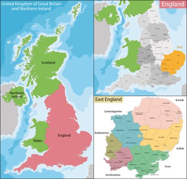 Doğu İngiltere Haritası