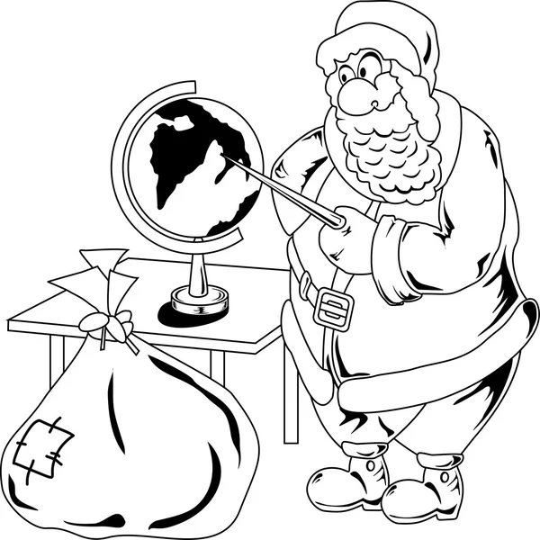 Santa Claus with globe — Stock Vector