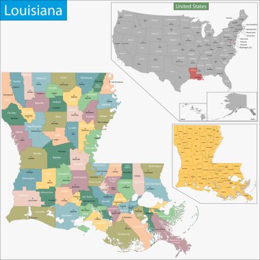Louisiana harita