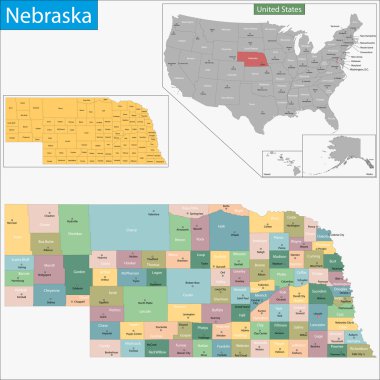 Nebraska map clipart