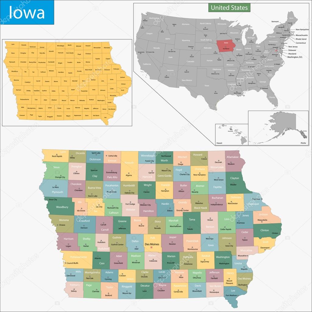 Iowa map