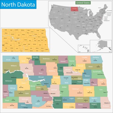 North Dakota map clipart
