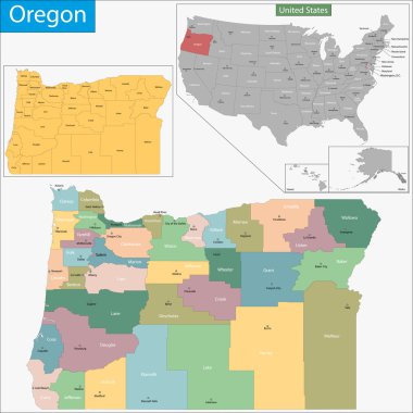 Oregon map clipart