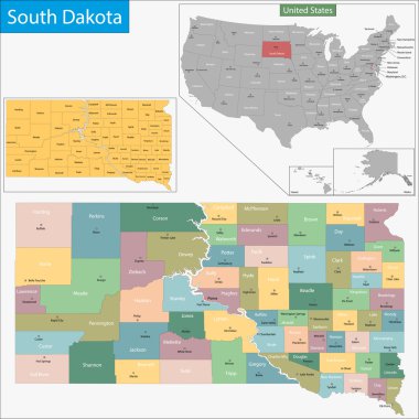 South Dakota map clipart