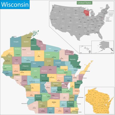 Wisconsin map clipart