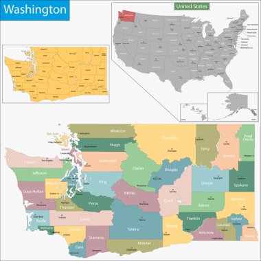 Washington map clipart