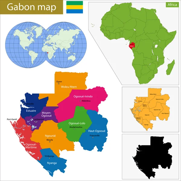 Mapa Gabonu — Wektor stockowy