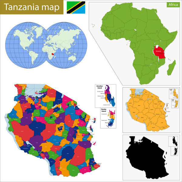Карта Танзании
