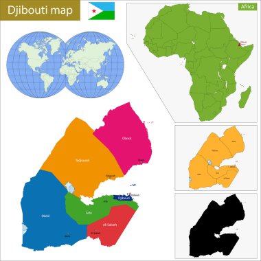 Djibouti map clipart