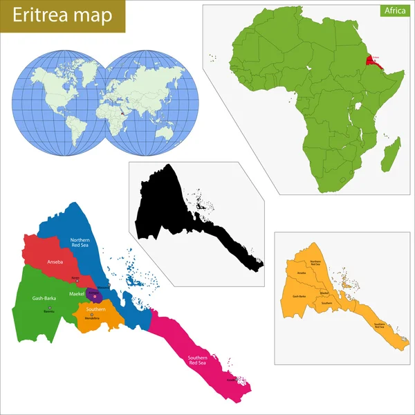 Mappa Eritrea — Vettoriale Stock