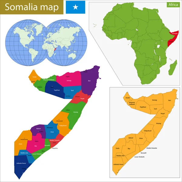 Mapę Somalii — Wektor stockowy
