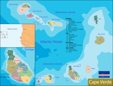 Cape Verde map clipart
