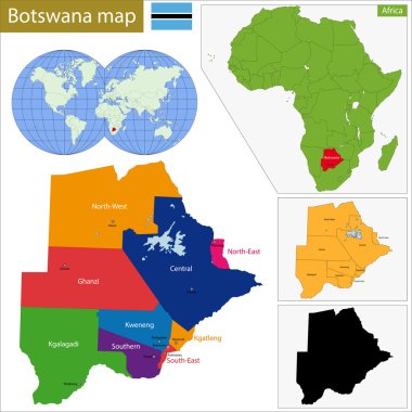 Botswana map clipart