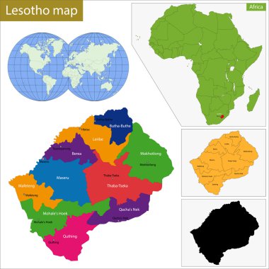 Lesotho map clipart