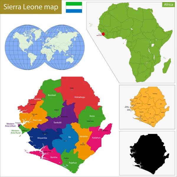 Mapa da Serra Leoa — Vetor de Stock