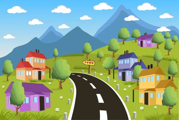 Rural landscape with small town Stock Vector Image by ©Volina #69122745 Rural landscape with small town Stock Vector Image by ©Volina #69122745