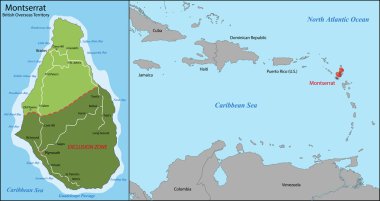 Montserrat map clipart