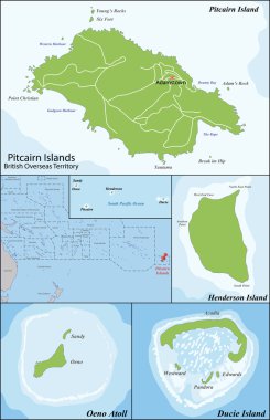 Pitcairn Islands map clipart