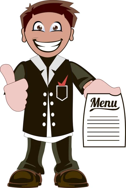 Cartoon waiter — Stock Vector