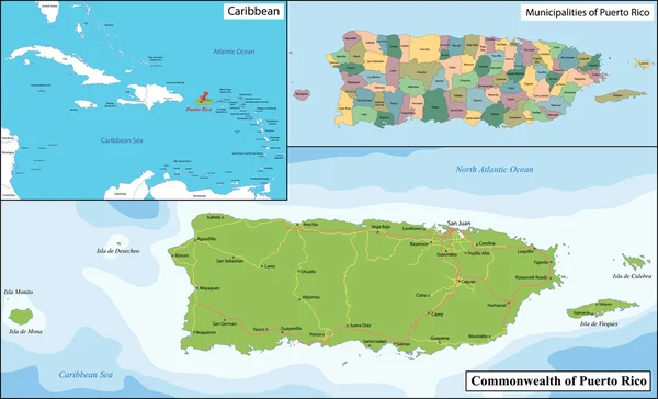 Las Bermudas o las Islas Somers mapa — Vector de stock