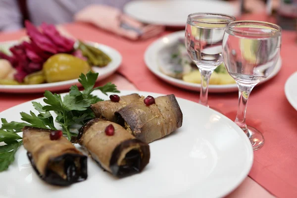 Eggplant with nuts — Stock Photo, Image