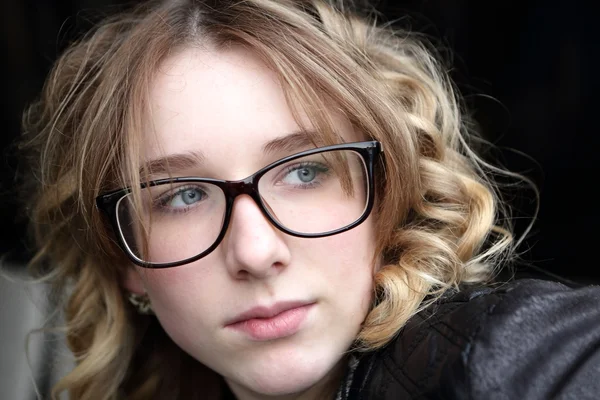 Serious teen in glasses — Stock Photo, Image