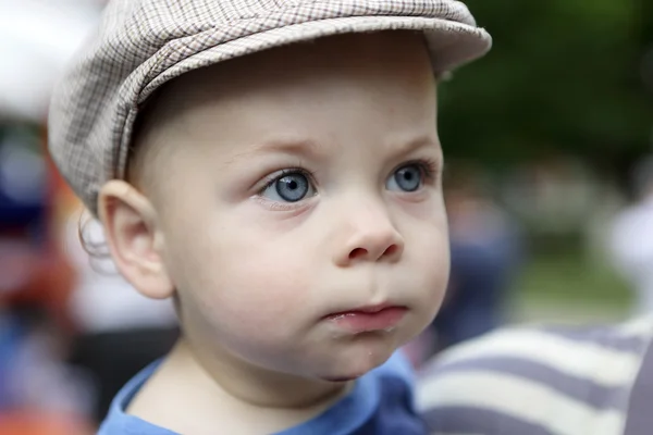 Serious boy in cap — Stock Photo, Image