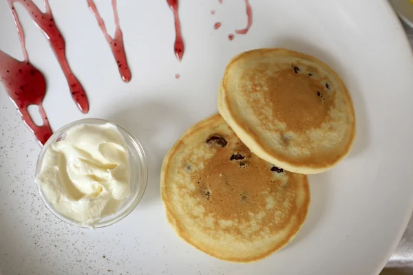 Tortitas con crema agria —  Fotos de Stock