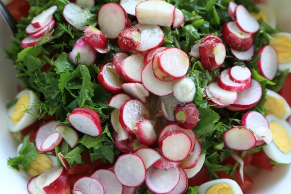 Ensalada con rábano y huevos — Foto de Stock