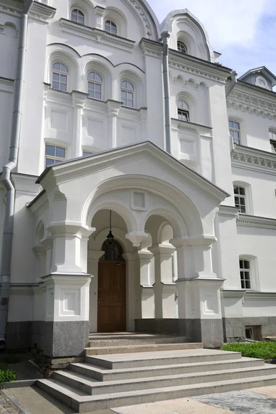 Detalles Del Edificio Piedra Blanca Monasterio Valaam Rusia — Foto de Stock