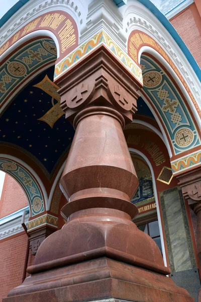Marmor Kolumn Vid Ingången Till Templet Valaam Kloster Ryssland — Stockfoto
