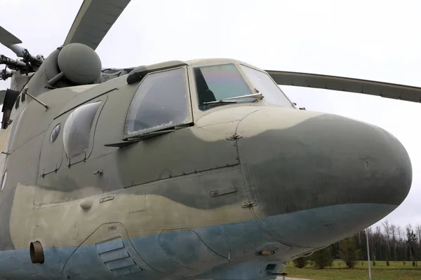 Detalles Del Helicóptero Transporte Militar Ruso Halo Aeródromo — Foto de Stock