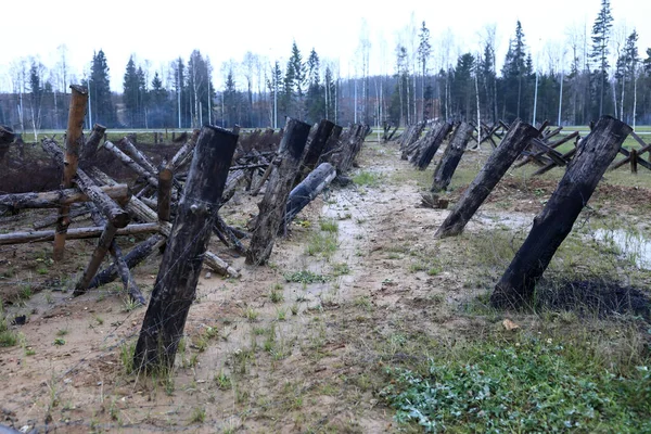 View Obstacles Battlefield Russia — Stock Photo, Image