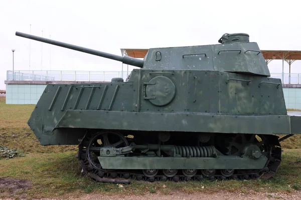 Vista Del Tanque Ligero Improvisado Soviético — Foto de Stock