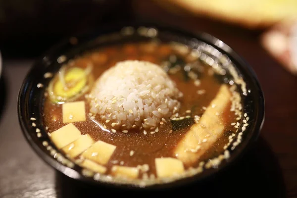 Sopa Miso Con Arroz Restaurante — Foto de Stock