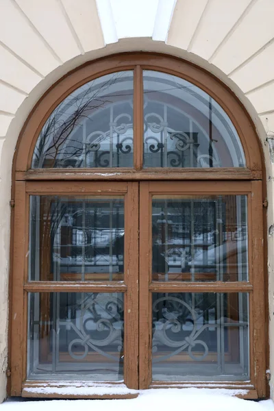 Vista Ventana Del Edificio Invierno Kazán Rusia — Foto de Stock