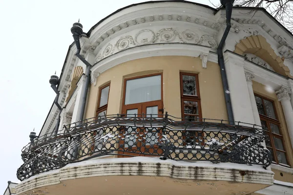 Hausecke Mit Balkon Winter Kazan Russland — Stockfoto