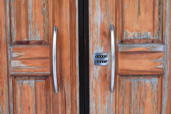 Part Wooden Entrance Door Kazan Russia — Stockfoto