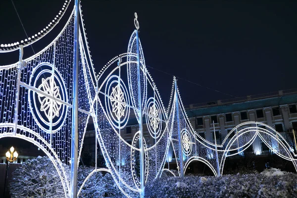 Guirlandas Estampadas Brilhantes Noite Kazan — Fotografia de Stock